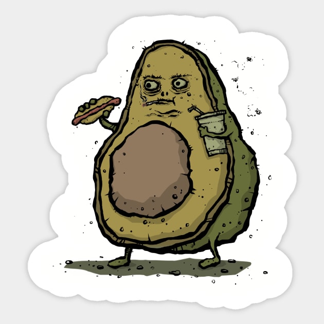 Unhealthy Avocado Sticker by kg07_shirts